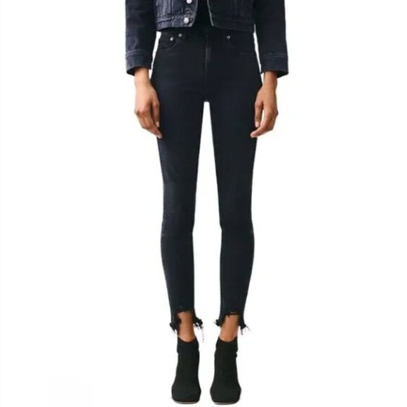 Agolde Women's High Rise Black Jeans - Picture 1 of 7